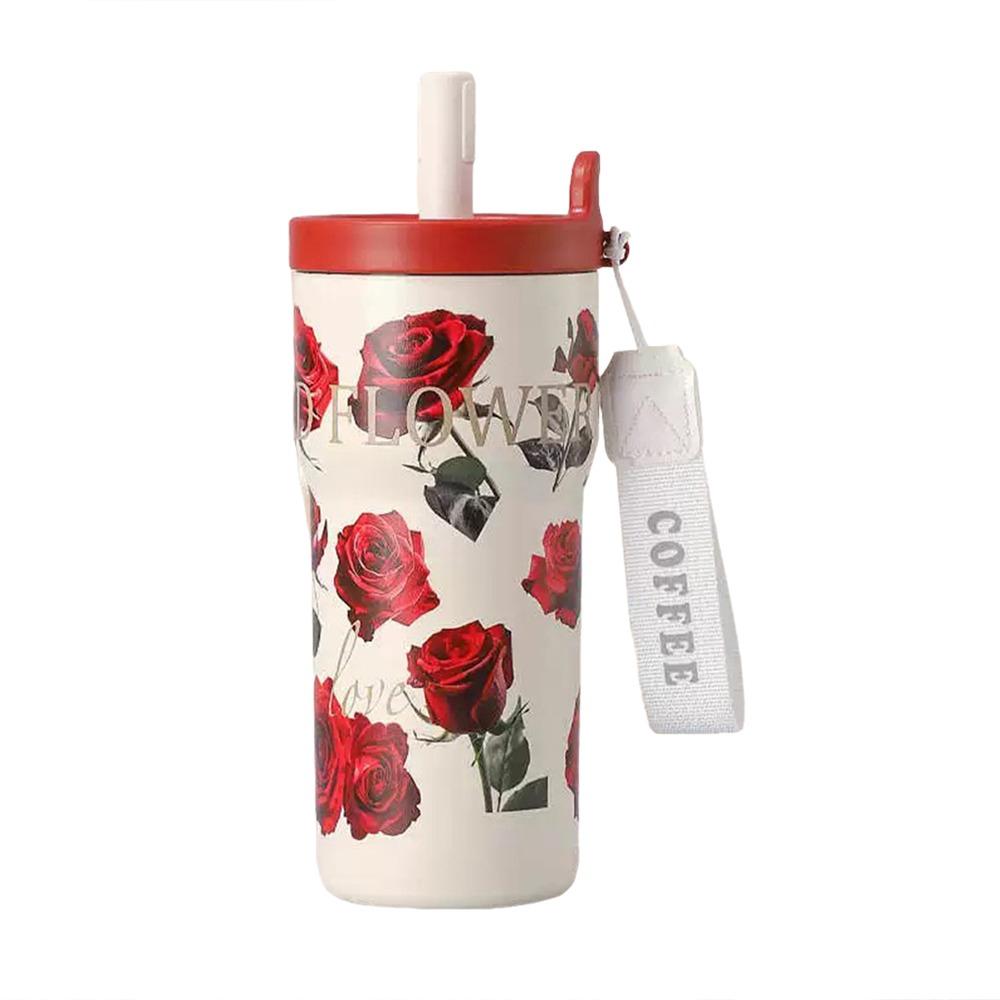 

Large Capacity Thermal Mug 560mL Coffee Cup Portable Vacuum Cup Travel червоний