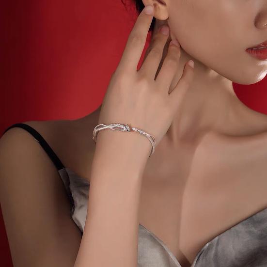 Kvinner Armbånd Drageform Retro Kinesisk Stil Polert Kobber Dobbeltlags Sammenfiltret Øk Selvtilliten Håndleddsarmbånd Hverdagsformell Bekledning Smykker