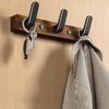 Entryway Coat Rack No Drill Wall Hook Walnut Wood Coat Hook