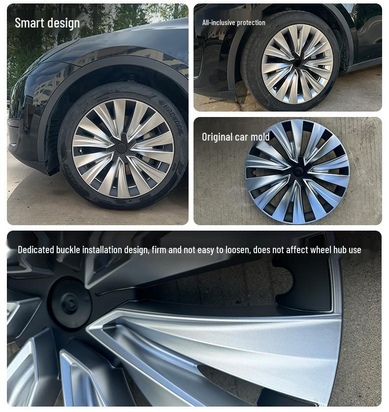 19-24 Tesla Model Y 19-inch Wheel Covers: Full Coverage, Anti-scratch Decorative Accessories for 3rd/4th Gen