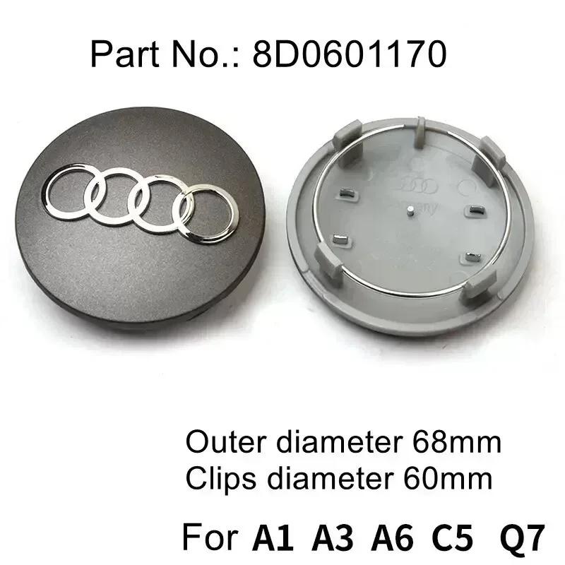 For Audi B5 Hub Caps Hot For Audi 4pcs 60/ 61/68/69mm Audi wheel hub center cover wheel badge is suitable for Audi TT RS A3A4A5A7A8S5 S6