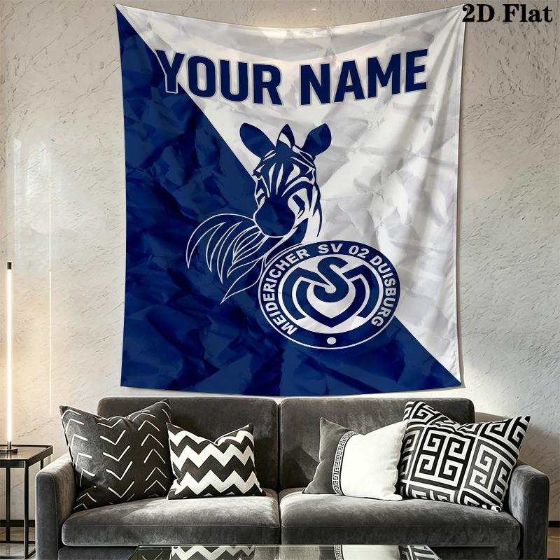 Custom Name MSV Duisburg Wall Tapestry Aesthetic Wall Hanging Printed Fabric Blanket Decorative Tapestries for Bedroom Living Room Home Decor