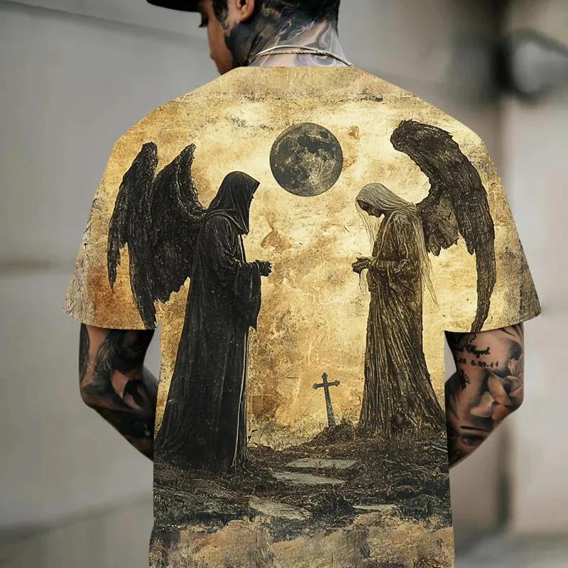 Gothic Style Men's T-shirt Horror Skull 3D Print Kids Tees Fashion Men Women Short Sleeve O-Neck Tshirt Oversized Street Y2k Top