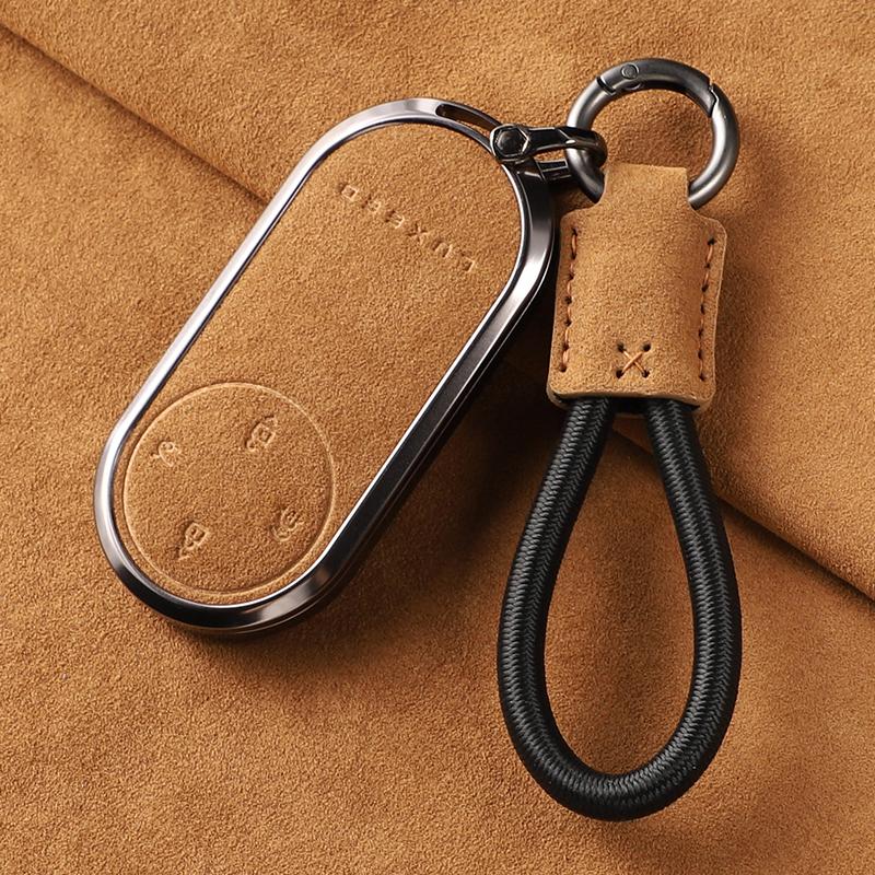 For LUXEED R7 Car Key Case Cover Set Zhijie S7 All-inclusive Flip Fur Hongmeng Zhixing Pure Electric Buckle Suede Case