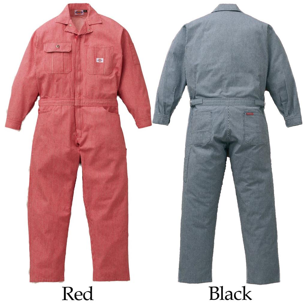 Dickies Hickory Jumpsuit Size M (Yamada Tatsu) All-Season 801, Red,