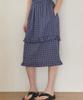 Our Hope Frill Pintuck Midi Skirt - Navy