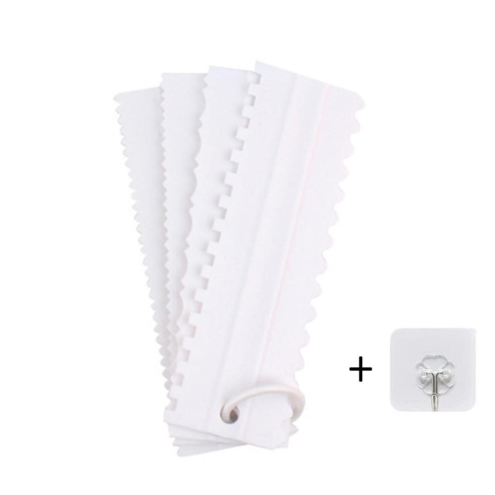 Cake Scraper Smoother Set Patterned Edge Smoothe Plastic Sawtooth Comb Bench Scraper For Cake Baking Cream Icing Smoother