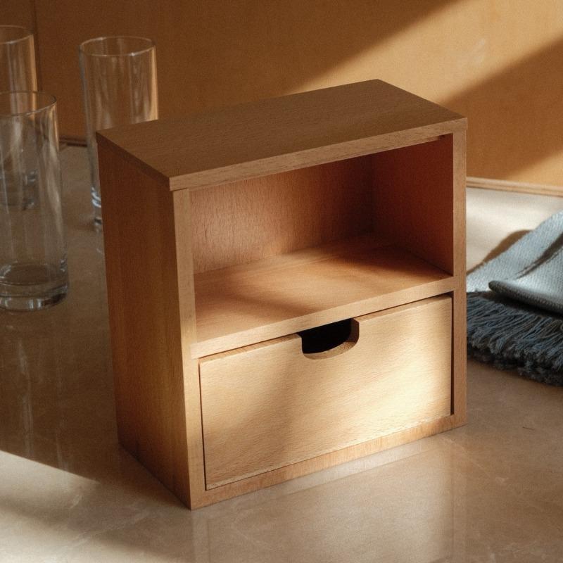 

Wood Storage Box Makeup Organizer Boxes Luxury Bathroom Organization Case Multifunctional Accessory Organizing Cases with Drawer