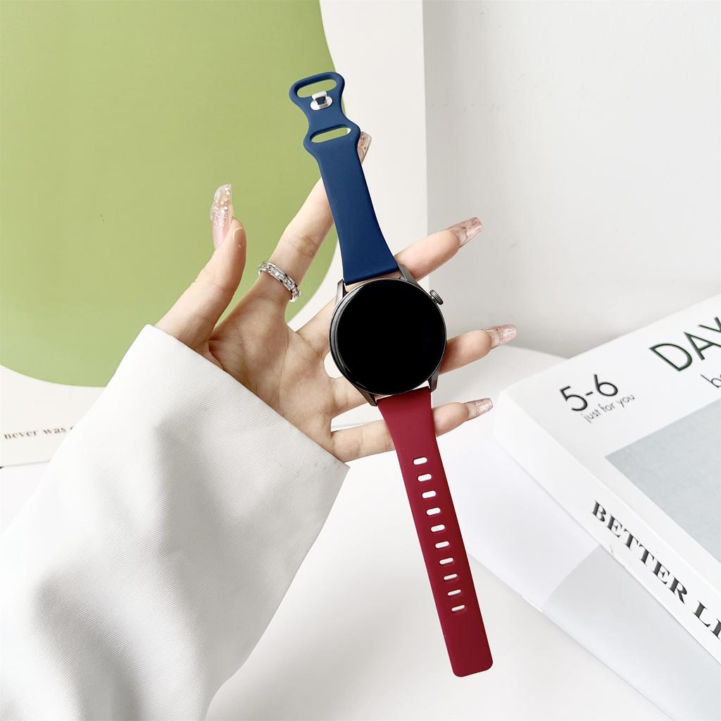 20 22mm Watch Strap for Samsung Galaxy Watch 6/5/4 40 44/Watch 5 Pro 45/Watch 6/4 Classic 43 47mm Soft Slim Silicone Band Correa