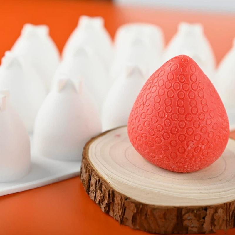 Silikonové pečicí formy na jahodové ovocné dezerty Mousse formy Silikonové formy na dorty Ozdoby na dorty Opakovaně použitelné formy na výrobu