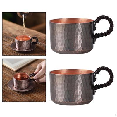 2 Pieces Copper Mug Moscow Mules Cup Handcrafted Cafe Bar Vintage Design Drinking Gifts