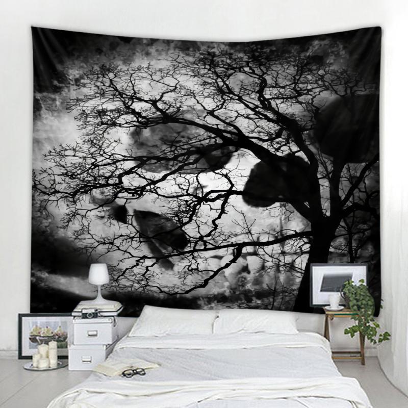 dark horror skeleton ghost background decoration tapestry curtain wall covering halloween
