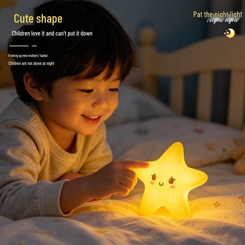 Pentagram Silicone Night Light - Touch-Activated Sensor Lamp