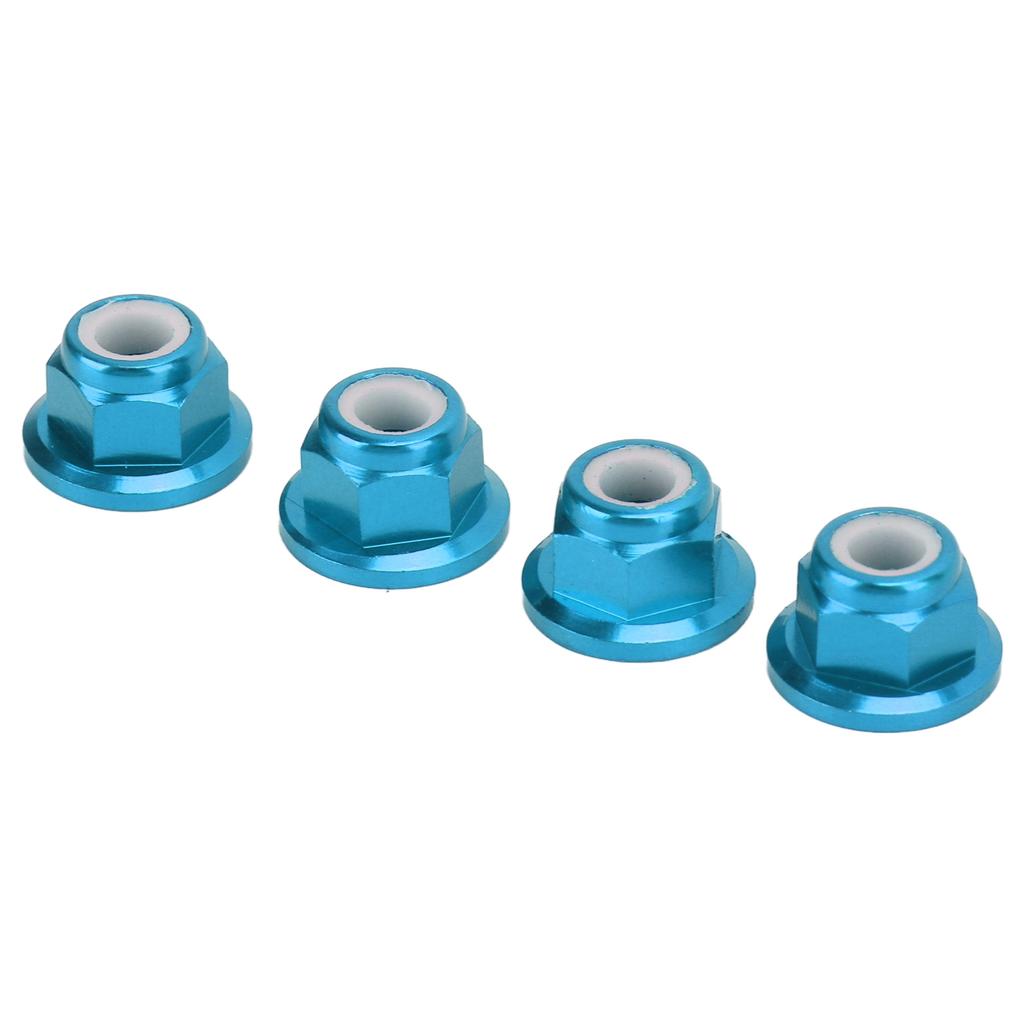4Pcs RC Car Nuts M4 Aluminum Alloy 4mm Inner Diameter RC Car Accessory for 1 Celsius 10 Remote Control Vehicle