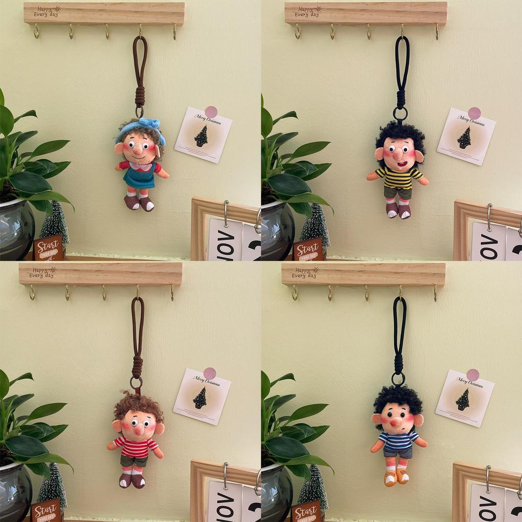 Plush Bear Keychain With Frumpy Boy Design For Birthday Gift And Bag Decor