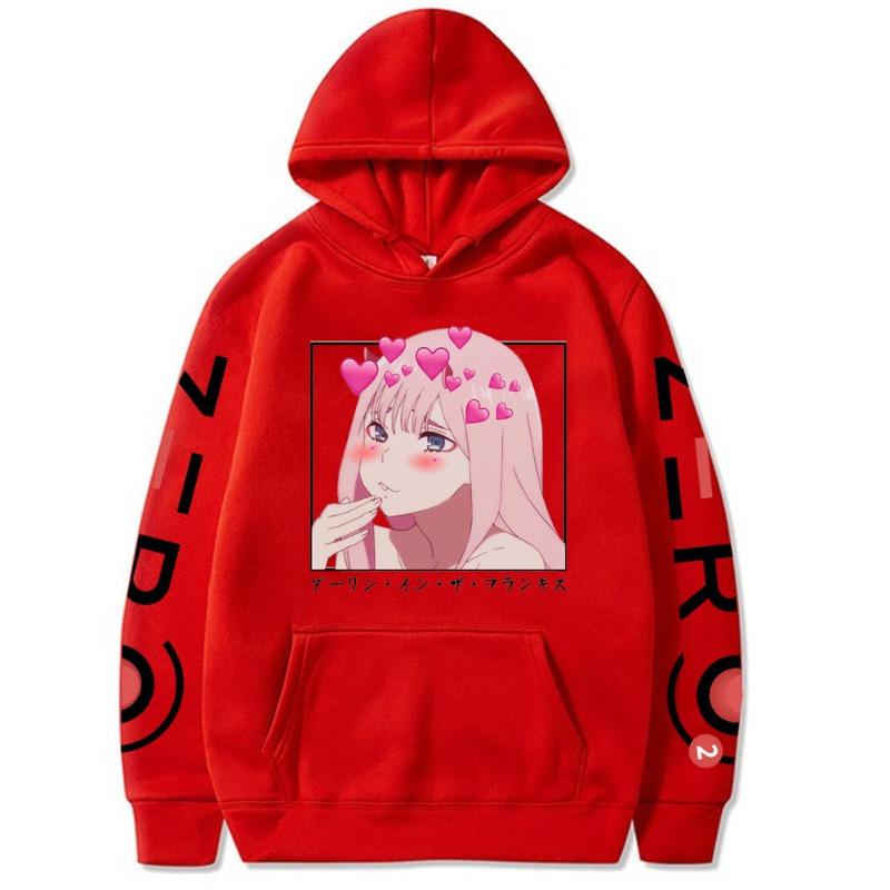 Darling In The Franxx Zero Two Hoodie Men Women Harajuku Pullover Street Wear Unisex Autumn Winter Plushed Sweater