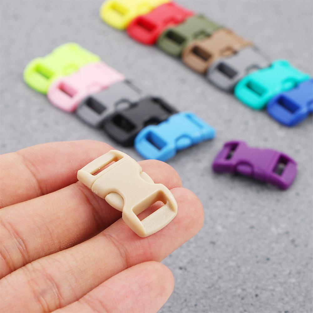 DIY Plastic Bracele Parachute 10mm 3/8" Side Release Buckle Outdoor Camp Paracord Webbing Strap