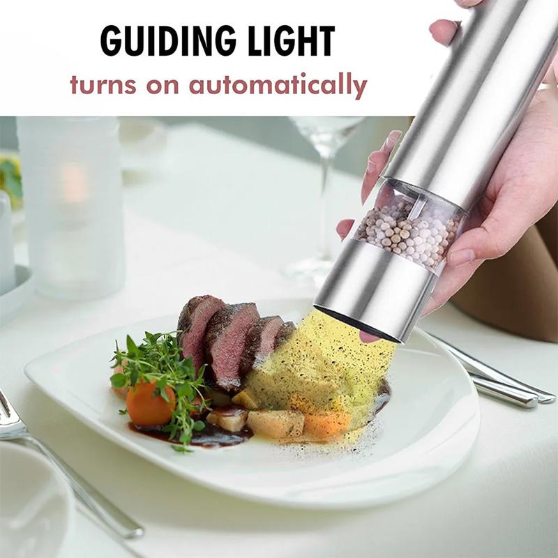 Electric Salt Pepper Mill Grinder Stainless Steel Grinders Adjustable Coarseness For Automatic Gravity Herb Spice Grinder
