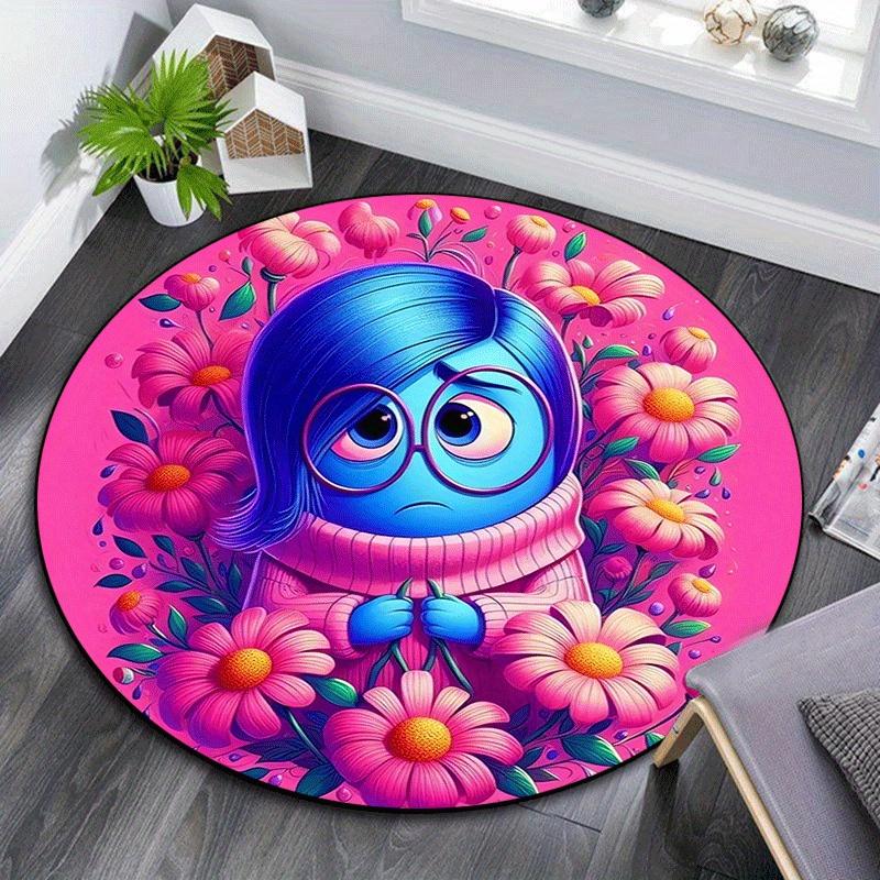 

1pc Inside Out Round Area Rug,Non Slip,Machine Washable Polyester Carpet for Living Room,Bedroom Decor 80cm by 80cm