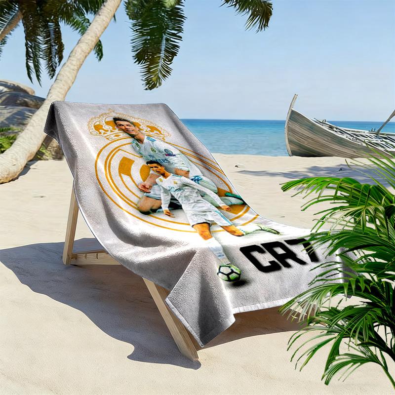 Serviette de plage Héritage de CR7 Serviette de plage pour photos de vacances Plage bord de mer Serviette de bain séchage rapide Serviette pour piscine extérieure Serviettes de voyage et de vacances Confort
