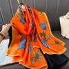 The new printing silk scarf spring and summer outside take sunscreen scarf beach towel thin section warm neck temperament versatile ladies
