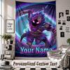 Wall Hanging Tapestry With Custom Name & Text, Fortnite Decorative Tapestry For Bedroom