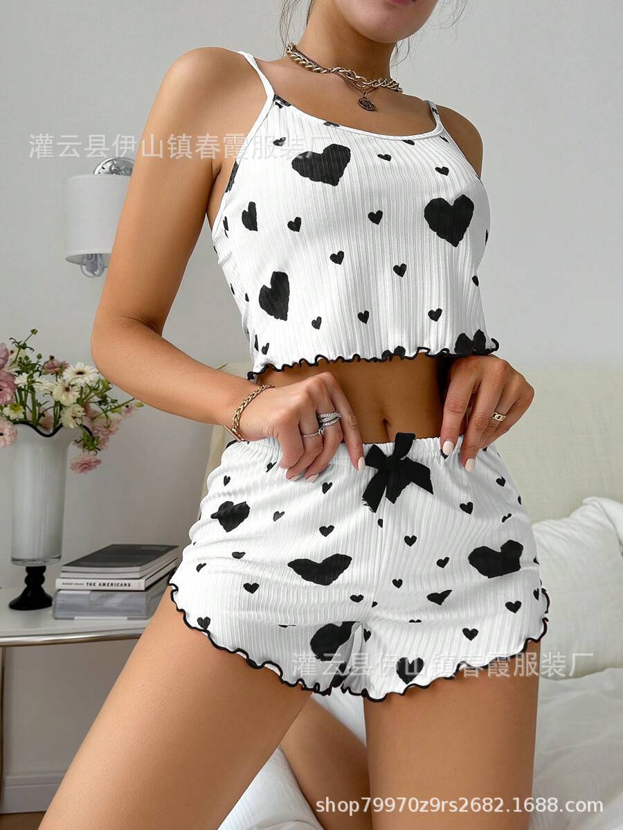 2026 Summer Women s Pajamas Short Sleeves Shorts Pajamas European and American Pajamas Suspender Thin S
