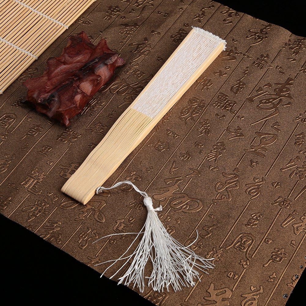 Folding Fan, Japanese Vintage Style Handmade Hand Fan Lace Fan For Decoration  (White)