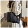 Korean Style Minimalist Bucket Bag Women Faux Leather Tote Shoulder Handbag Large Capacity Commuter Purse