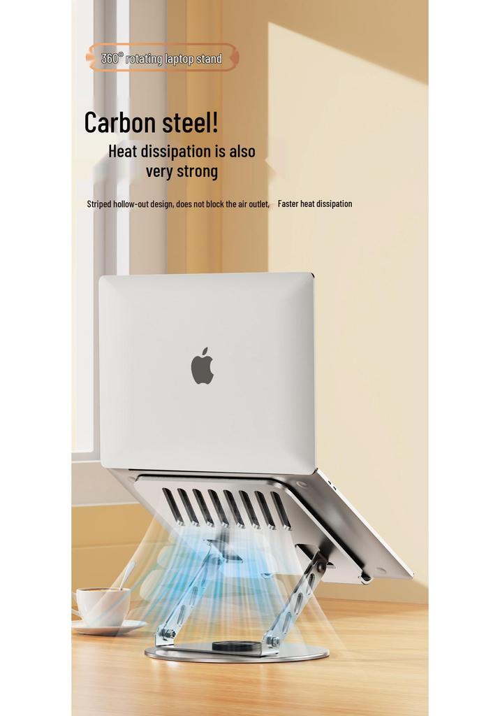 360° Rotating & Height Adjustable Metal Laptop Stand for Computer & Keyboard