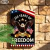 2D Flat 1pc Decorative 8*12 Inch Plaque Aluminium Metal Sign: USA 250 Years of Freedom Retro Art with Bald Eagle, US Flag & 1776-2026 Patriotic
