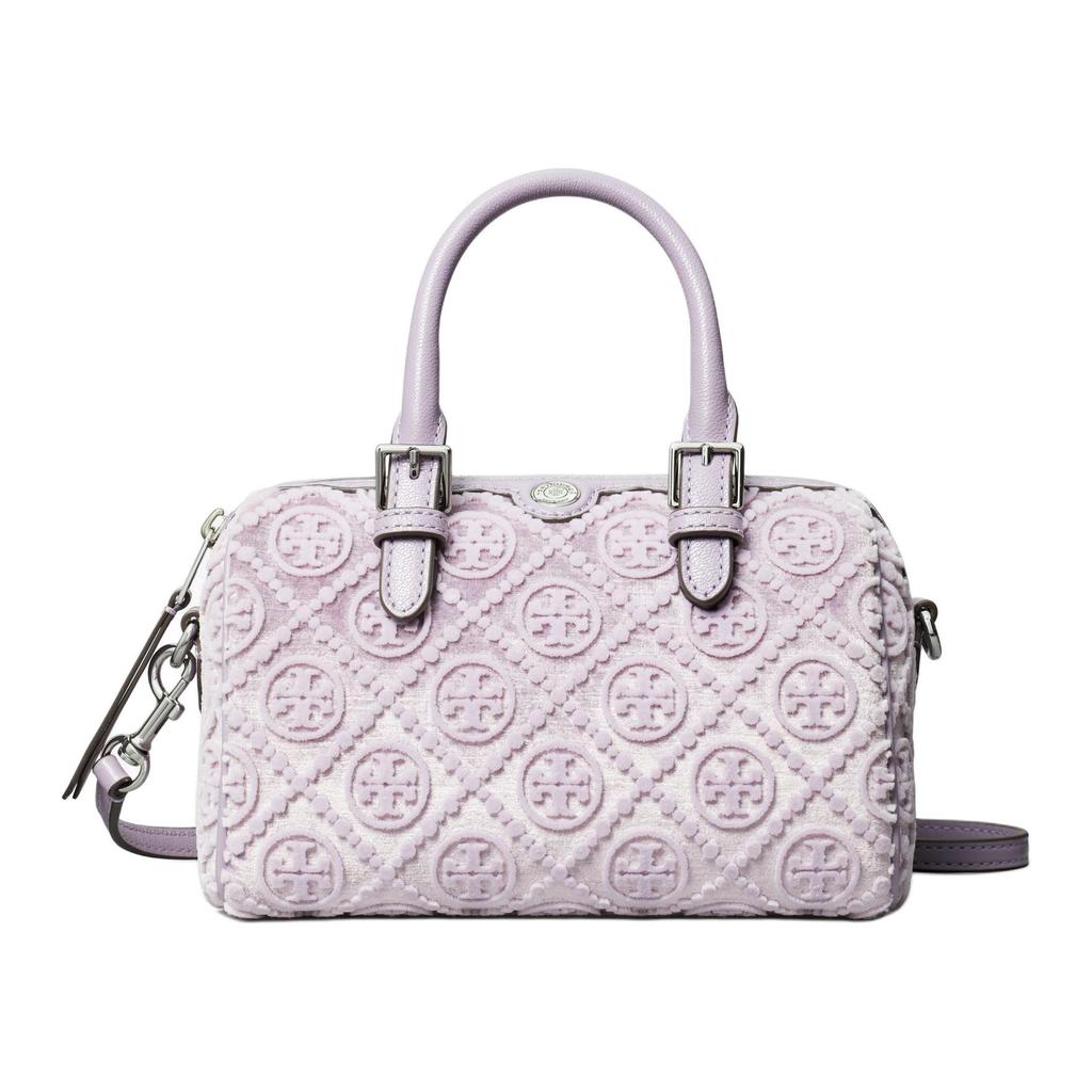 Tory Burch T Monogram Embroidered Jacquard Zipper Closure Shoulder Crossbody Handbag Women handbag Lilac 162076-500