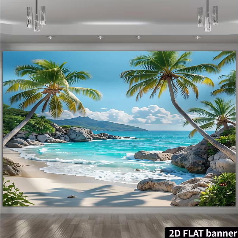 1Pcs Sunny Tropical Beach Dawn Decoration Background Winter Backdrop Decorations For Photo Studio Photo Booth Christams Party