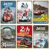 24H Lemans Racing Competition In 1999 Metal Tin Logo Decoration Retro Wall Panel Poster Ic Tinplate Plaid Garage Bar Decoration