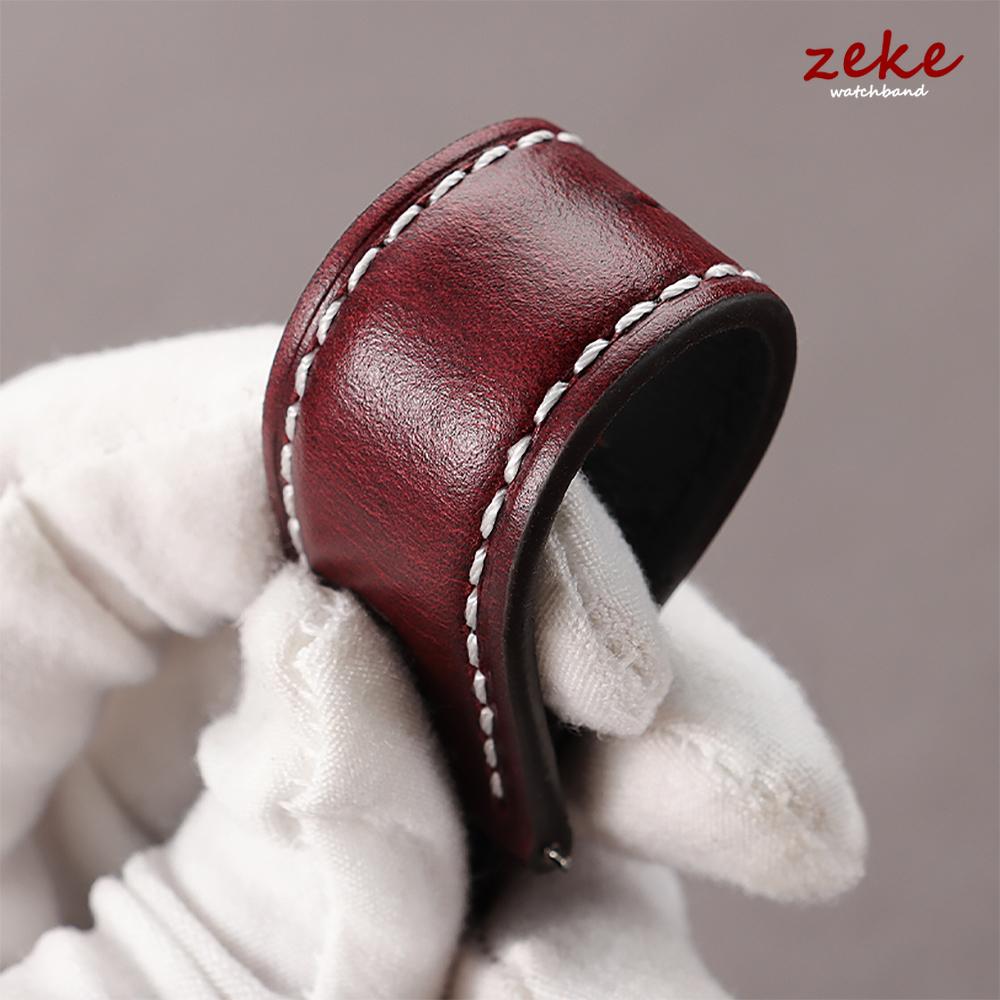 Vintage Oljebetsat Läder Klockarmband 18mm 20mm 22mm Universellt Huvud Lager Ko Läder Klockarmbands Tillbehör Fjärilsspänne Armband