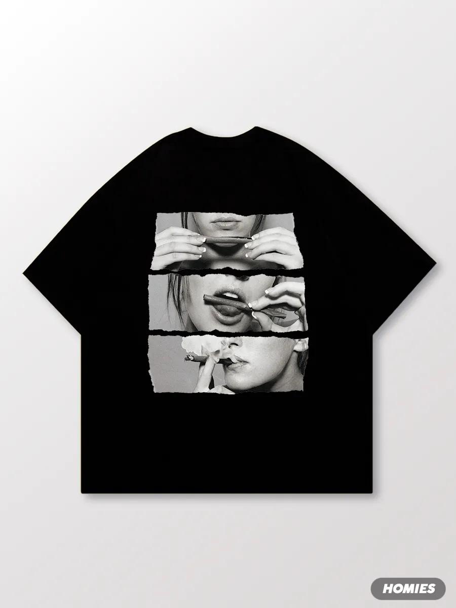 Oversized cotton T-shirt with Palace print M