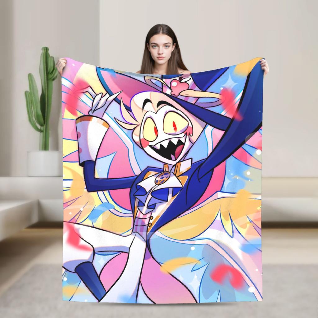 Lucifer Morningstar Hazbins Hotels Blankets Fleece Winter Breathable Lightweight Thin Throw Blanket for Home Outdoor Bedspreads