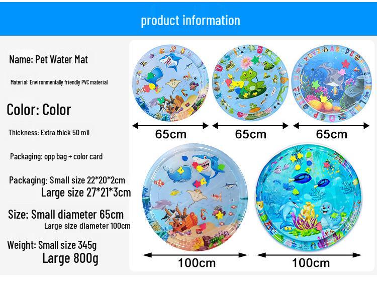 Cartoon Round Inflatable PVC Ice Pad for Cats & Dogs - Scratch-Resistant, Water-Injectable & Thickened