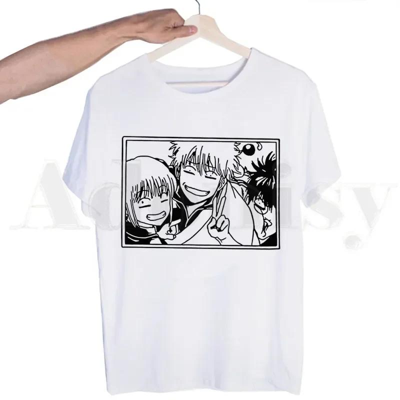 Gintama Anime Sakata Gintoki Kagura Tshirts Men Fashion Summer T-shirts Tshirt Top Tees Streetwear Harajuku Funny