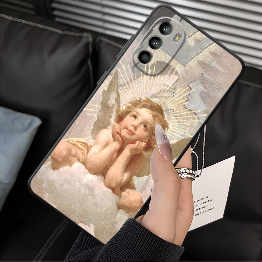Cute Angel Phone Cover Case for Motorola Moto G51 G73 G50 G32 Edge 20 Pro 30 Lite G71 G22 Edge40 G52 G53 G30 G60s
