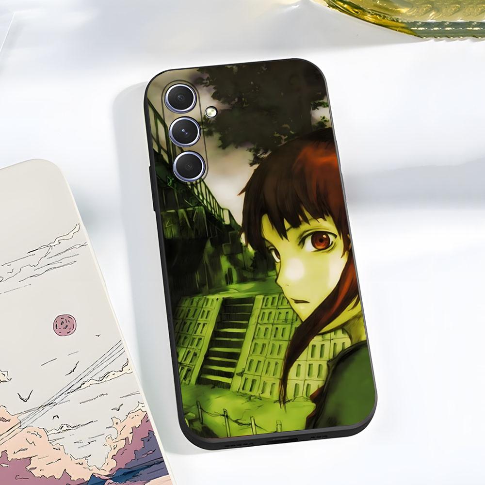Serial Experiments L-Lain Phone Case For Samsung A56 A36 A26 A16 A15 A25 A35 A55 A14 A34 A24 A54 Black Soft Shell