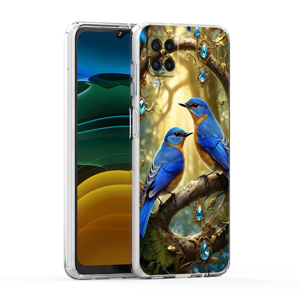 

Мягкий чехол для Samsung Galaxy A25 A23 A22 A52S A52 A55 A72 A71 A41 A31 A13 A11 Прозрачный чехол для телефона Цветочный цветочный узор с птицами Samsung A31