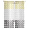 Geometric Yellow Gray Sheer Curtains For Living Room Bedroom Tulle Window Drapes For Kitchen Decoration