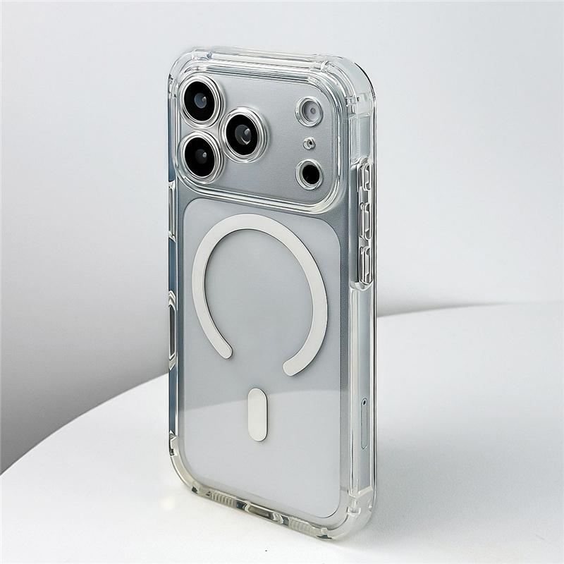 

Magnetic Candy Color Lens Protection Transparent Case For iPhone 17Air 16Pro 17Pro 17Pro Max For Magsafe Wireless Charger Cover For iPhone 17Pro Max