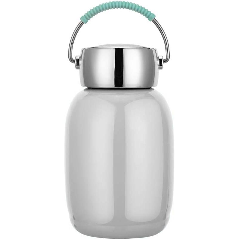 Мини-изолированная бутылка для воды из нержавеющей стали, маленькая вакуумная металлическая бутылка-термос на 9 унций/260 мл, герметичная колба серый