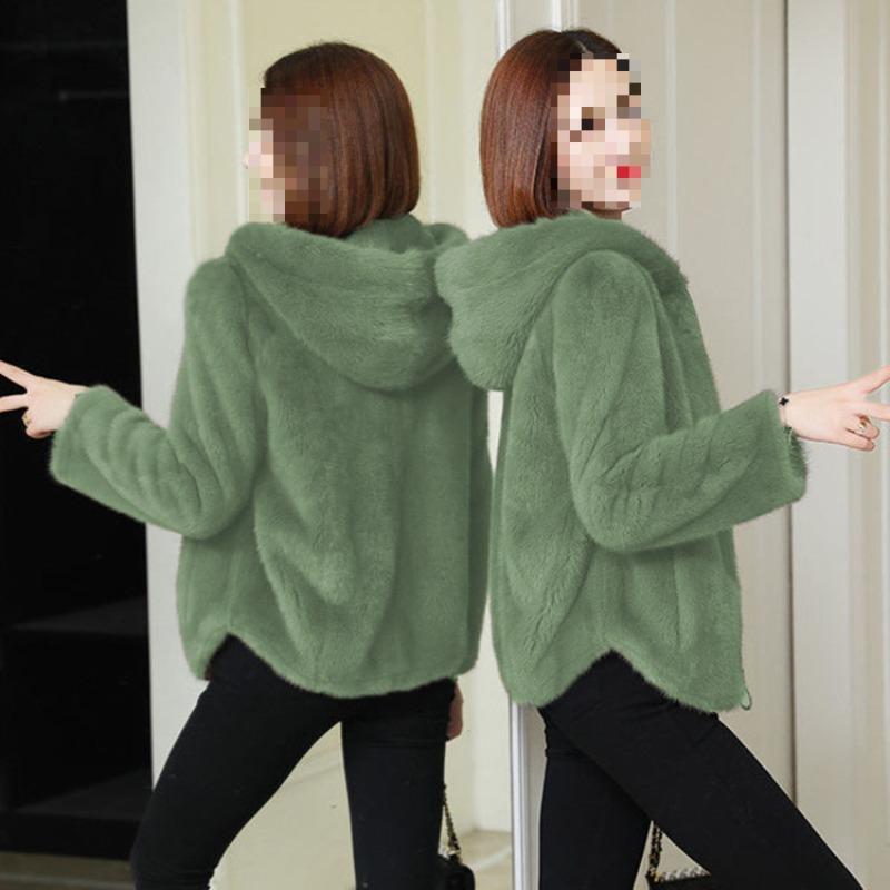 Fleece Thickened Double-sided Coral Fleece Autumn and Winter Loose Hooded Thermal Sweater Women's Cardigan Lamb Plush Jacket