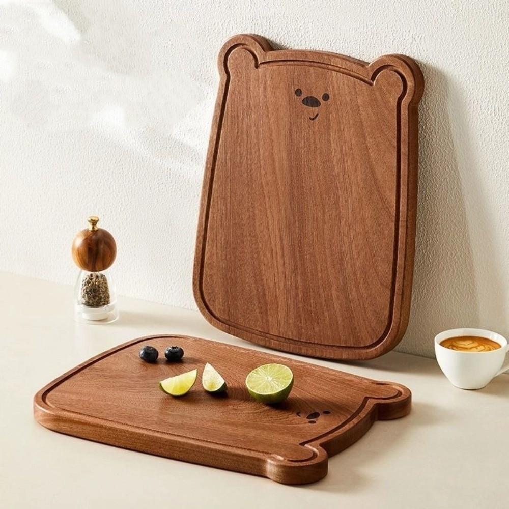 Cute Design Bear Cutting Board Solid Wood Bread Board Ebony Wood Cutting Board  Bread Cutting