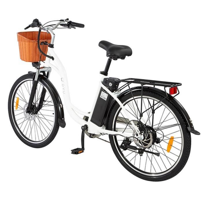 Electric Bike - DYU - C6 - 350W Motor - 36V 12.5Ah Battery - Range 70KM - White