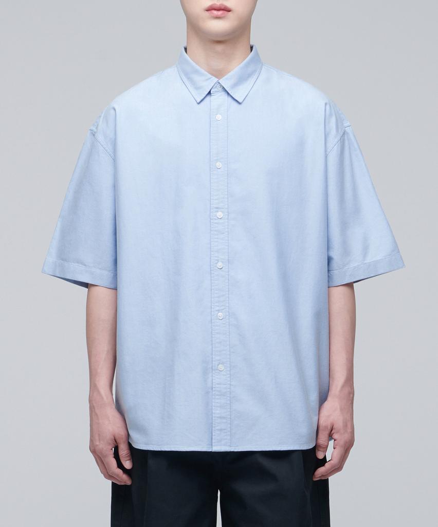 MUSINSA STANDARD Oversized Oxford Short Sleeve Shirt [Sky Blue]