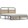 Vidaxl Metal Bed Frame, Without Mattress, Smoked Oak, 160X200 Cm